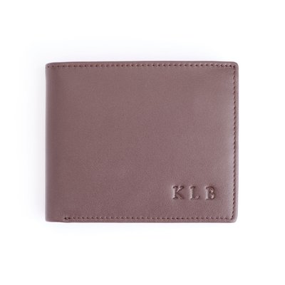 Monogrammed RFID Blocking Leather Wallet - Brown