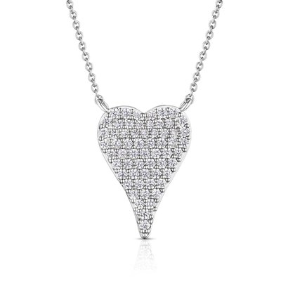 Pave Heart Necklace - 2 Color Options