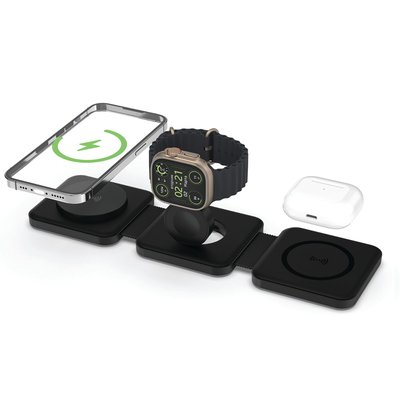 Tri Fold Charging Station - Black