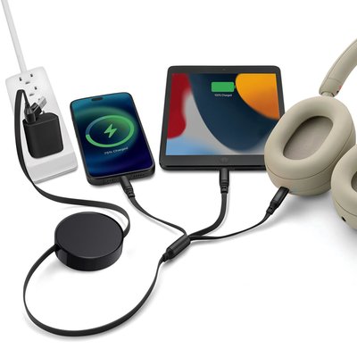 6-in-1 Retractable Cable with Adapter - 5 Color Options