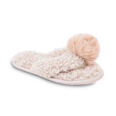 Pom Pom Faux Fur Slipper - Blushed Pink