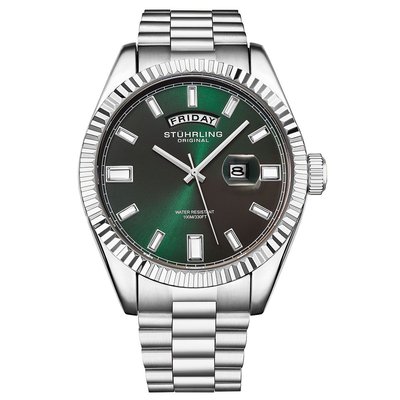 Men's Sovrano Watch - 5 Color Options - Green/Silver