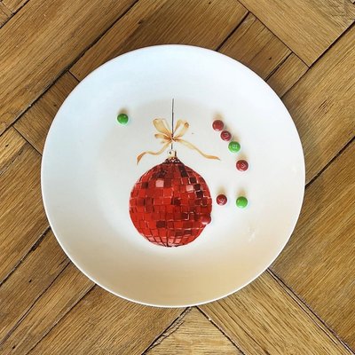 Round Porcelain Tray - Ornament