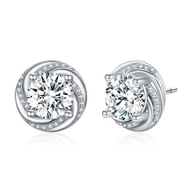 Provence Basket Stud Earrings - Platinum