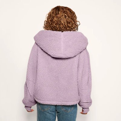 Cropped Sherpa Jacket - Lilac