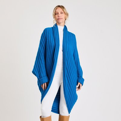 Cashmere Wrap Cardigan - Slate Blue