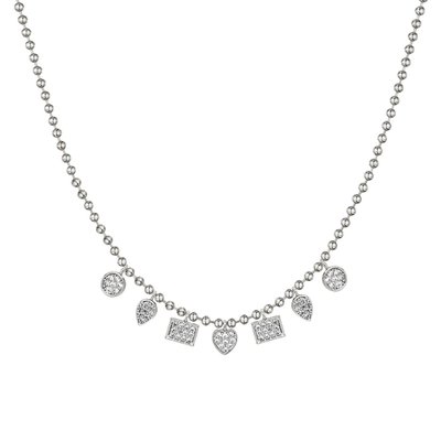 Pave Charm Ball Chain Necklace - 2 Color Options