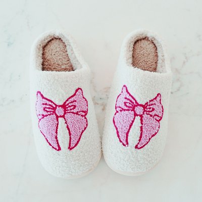Slippers - Pink Bow