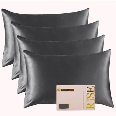 Satin Pillowcase (4 Pack) - Charcoal Grey