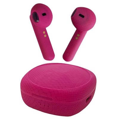 Wireless Earbuds & Charging Case - Pink Snake