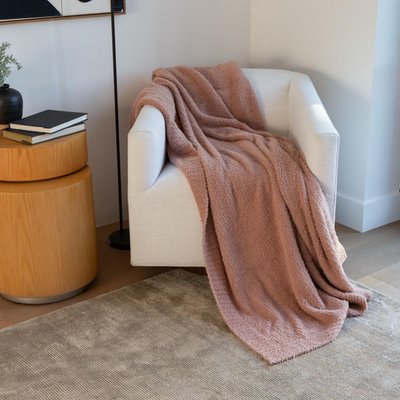 Feather Yarn Throw - Blush Beige