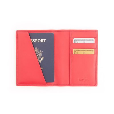 Monogrammed RFID Leather Passport Case - Magenta
