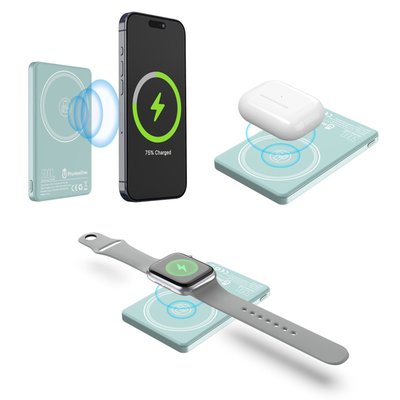 Magnetic Wireless Power Bank - 11 Color Options - Teal