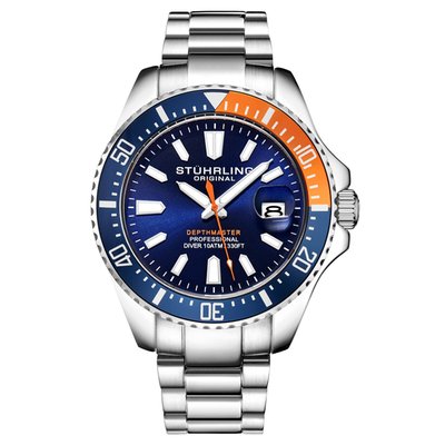 Men's Depthmaster Diver Watch - 4 Color Options - Blue/Silver/Orange