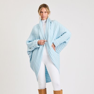Cashmere Wrap Cardigan - Ice Blue