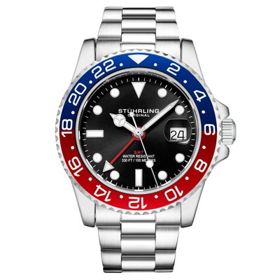 Men's Meridian Diver Watch - 2 Color Options - Red/Blue/Black