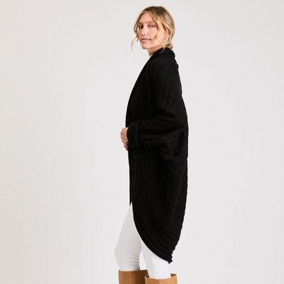 Cashmere Wrap Cardigan - Black