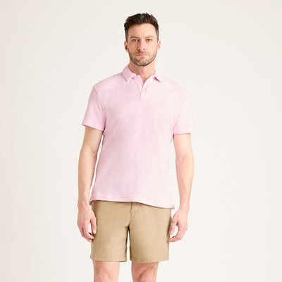 Men's Terry Polo - 3 Color Options - Pink