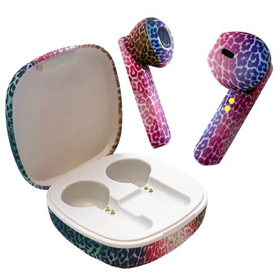 Wireless Earbuds & Charging Case - Rainbow Leopard