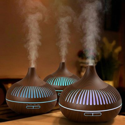Essential Oil Humidifier + 3 Oils - 6 Color Options - Grill Dark Oak