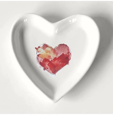 Square Porcelain Tray - Heart