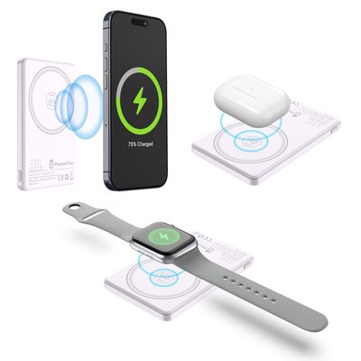 Magnetic Wireless Power Bank - 11 Color Options - Purple
