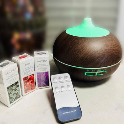 Essential Oil Humidifier + 3 Oils - Light Oak