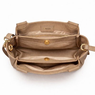 Shoulder & Cross Body Leather Tote - 8 Color Options - Capuccino