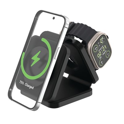 Tri Fold Charging Station - Black