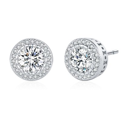 Marie Solitaire Halo Earrings - 3 Color Options