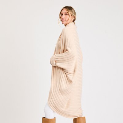 Cashmere Wrap Cardigan - Champagne