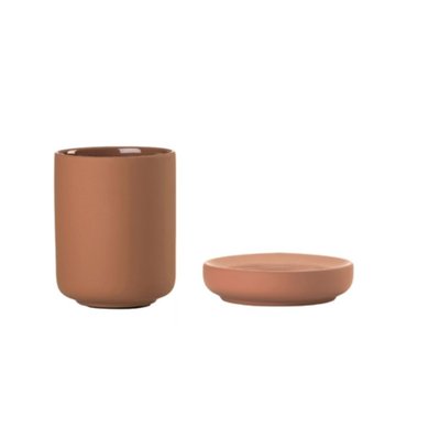 Tooth Brush Mug & Soap Dish Set - 5 Color Options