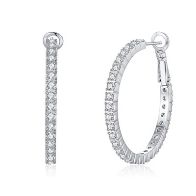 Opulent Glow Hoop Earrings - 5 Color Options - Platinum