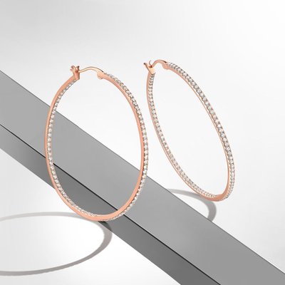 Celeste Radiance Hoop Earrings - 18K Rose Gold