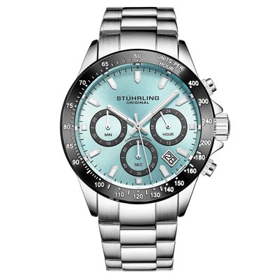 Men's Ultima Chronograph Watch - 4 Color Options - Teal/Black/Silver