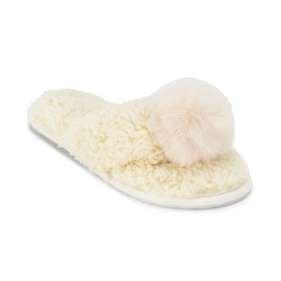 Pom Pom Faux Fur Slipper - Butter