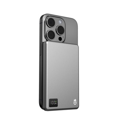 Magnetic Wireless Power Bank - 11 Color Options - Gun Metal