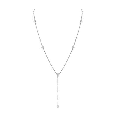 Bezel Lariat Necklace - Yellow Gold