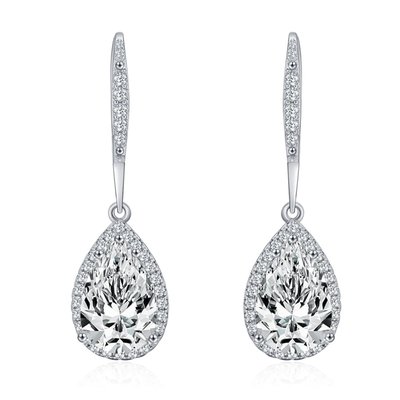 Majestic Grace Double Drop Earrings - Platinum