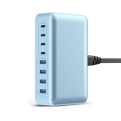8-port Charging Hub - 8 Color Options - Sky Blue