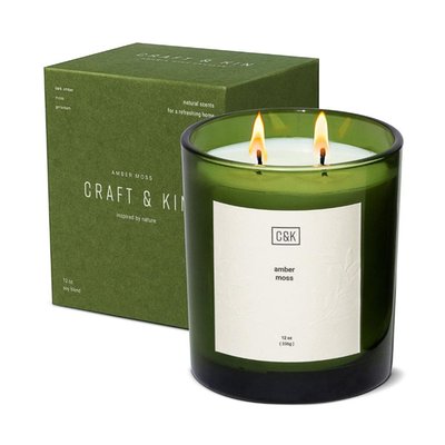 12 oz Double Wick Candle - Amber Moss