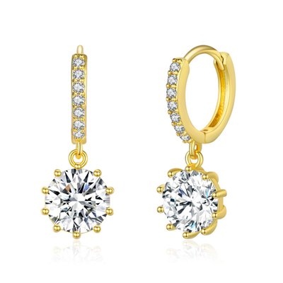 Caroline Classic Huggie Solitaire Earrings - 3 Style Options