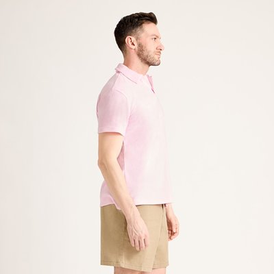Men's Terry Polo - 3 Color Options - Pink