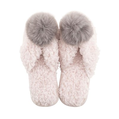 Pom Pom Faux Fur Slipper - Lilac