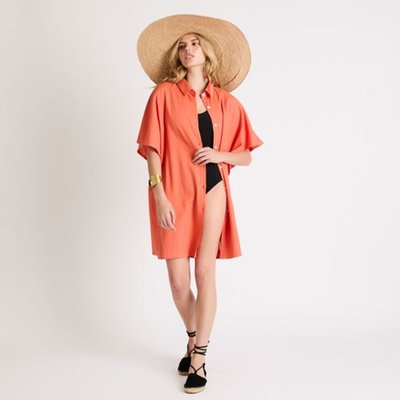 Cover-Up Shirt Dress - Tangerine