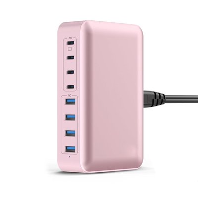 8-port Charging Hub - 8 Color Options - Pink