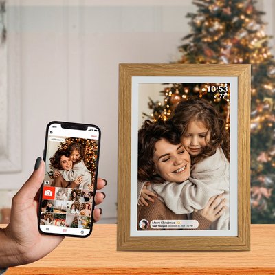 Digital Picture And Video Frame - 4 Color Options - Wood