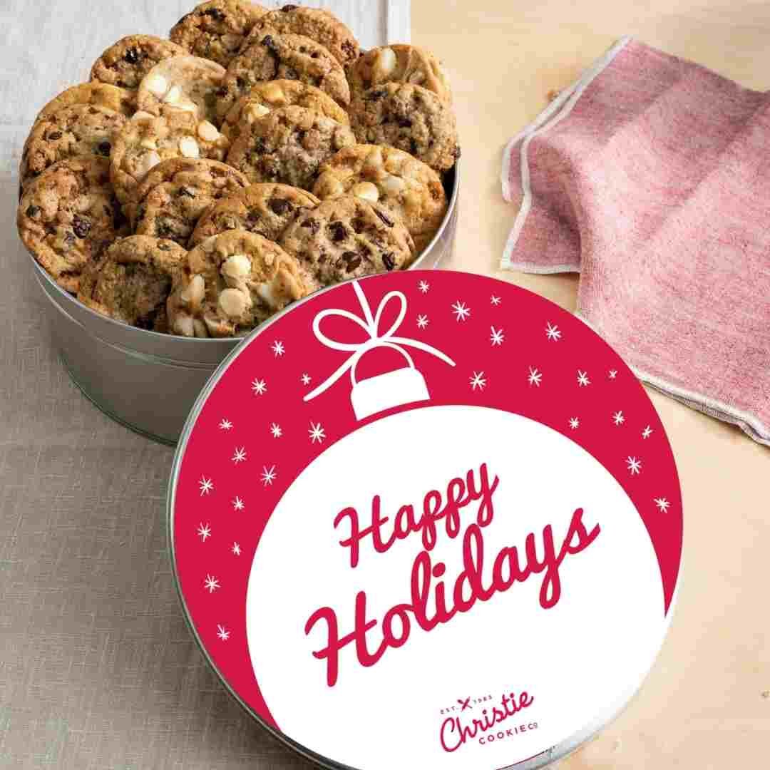 Holiday ornament gourmet cookie gift tin