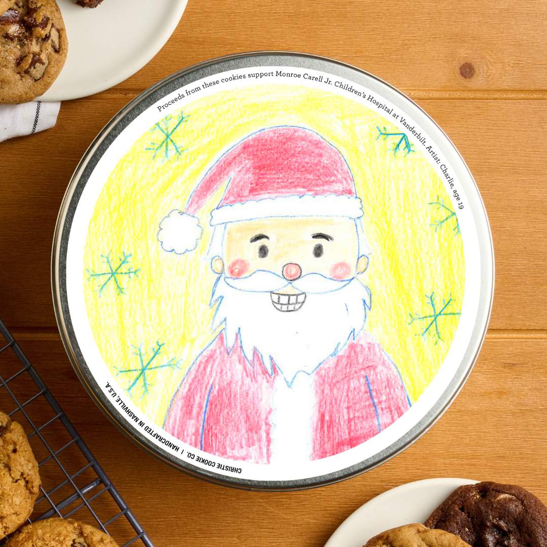 Monroe Carell Jr. Children's Hospital at Vanderbilt Santa Claus Tin, 18 Cookies