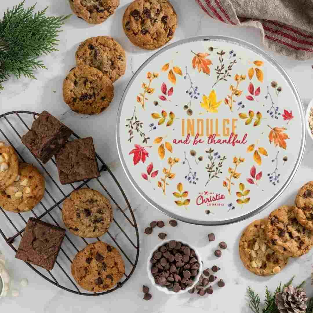 Indulge and be thankful gourmet cookie and brownie gift tin